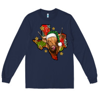 Navy christmas texas highland cow Long Sleeve Tee - Jasminsmagicworld