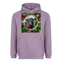 Lavender christmas black angus cow Heavyweight Hoodie - LillyAllenDesigns