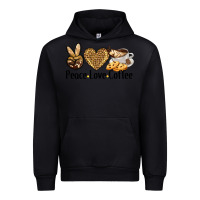 Black peace love coffee Urban Hoodie - BarkalooDesign