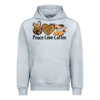 Heather Grey peace love coffee Urban Hoodie - BarkalooDesign