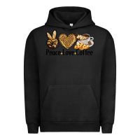 Pigment Black peace love coffee Urban Hoodie - BarkalooDesign