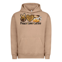 Pigment Burro peace love coffee Urban Hoodie - BarkalooDesign