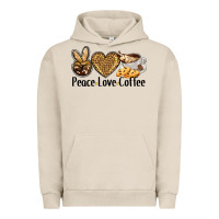 Pigment French Oak peace love coffee Urban Hoodie - BarkalooDesign