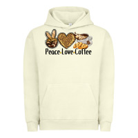 Pigment Pistachio peace love coffee Urban Hoodie - BarkalooDesign