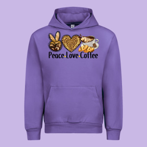 Peace Love Coffee Urban Hoodie Designed By Barkaloodesign