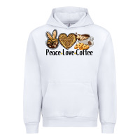 White peace love coffee Urban Hoodie - BarkalooDesign