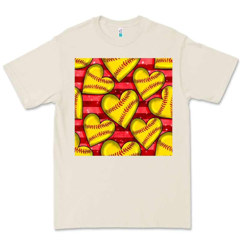 Softball Hearts Seamless Pattern Premium Tee by BundleAndBundleShop | Teevron