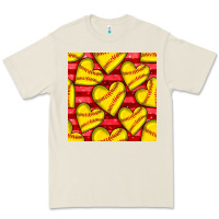 Bone softball hearts seamless pattern Premium Tee - BundleAndBundleShop