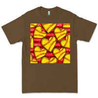 Cacao softball hearts seamless pattern Premium Tee - BundleAndBundleShop