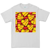 Dove Grey softball hearts seamless pattern Premium Tee - BundleAndBundleShop