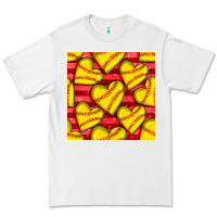 White softball hearts seamless pattern Premium Tee - BundleAndBundleShop