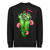 Black Western Cactus Cold Frappe Heavyweight Sweatshirt - FaDigitalArtStudio
