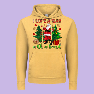 I Love A Man With A Beard Christmas Vintage Hoodie Designed By Nancycooperartshop