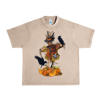 French Oak Scarecrow with Pumpkin Urban Heavy Tee - texasbilliewilder