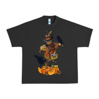 Pigment Black Scarecrow with Pumpkin Urban Heavy Tee - texasbilliewilder