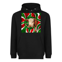 Black christmas hereford cow face Heavyweight Hoodie - LillyAllenDesigns