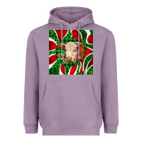 Lavender christmas hereford cow face Heavyweight Hoodie - LillyAllenDesigns