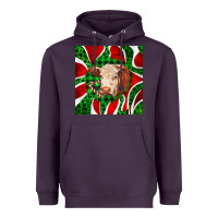 Plum christmas hereford cow face Heavyweight Hoodie - LillyAllenDesigns