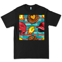 Softball Helmet And Glove With Serape Seamless Pattern Premium Tee | Teevron