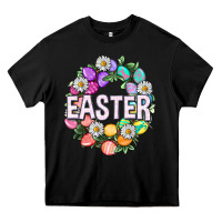 Black Easter with eggs and daisy Heavy Core Tee - NancyCooperArtShop