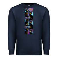 Navy Black Cat Halloween Premium Sweatshirt - LillyAllenDesigns