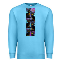 Ocean Blue Black Cat Halloween Premium Sweatshirt - LillyAllenDesigns