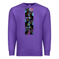 Purple Black Cat Halloween Premium Sweatshirt - LillyAllenDesigns