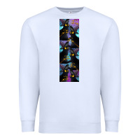 White Black Cat Halloween Premium Sweatshirt - LillyAllenDesigns