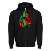 Black african masks teardrop  3 Zipper Hoodie - BundleAndBundleShop