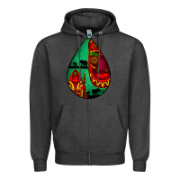 Charcoal Heather african masks teardrop  3 Zipper Hoodie - BundleAndBundleShop