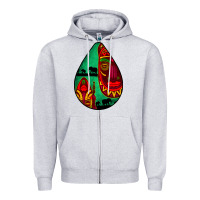 Heather Grey african masks teardrop  3 Zipper Hoodie - BundleAndBundleShop