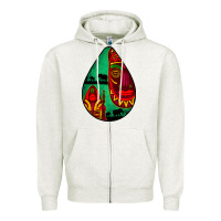 Oatmeal Heather african masks teardrop  3 Zipper Hoodie - BundleAndBundleShop