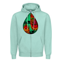 Seafoam african masks teardrop  3 Zipper Hoodie - BundleAndBundleShop