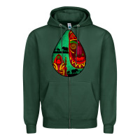Sports Green african masks teardrop  3 Zipper Hoodie - BundleAndBundleShop