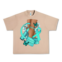 Burro Ovarian Cancer diva teal ribbon Urban Heavy Tee - NancyCooperArtShop