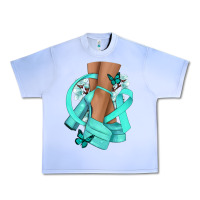 Grape Ice Ovarian Cancer diva teal ribbon Urban Heavy Tee - NancyCooperArtShop