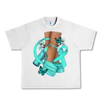 Lunar Rock Ovarian Cancer diva teal ribbon Urban Heavy Tee - NancyCooperArtShop