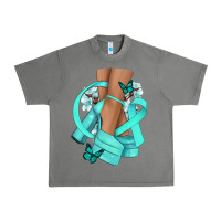 Tornado Ovarian Cancer diva teal ribbon Urban Heavy Tee - NancyCooperArtShop