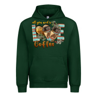 Forest Green all you need is love coffee Urban Hoodie - BarkalooDesign