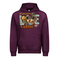 Mauve Wine all you need is love coffee Urban Hoodie - BarkalooDesign