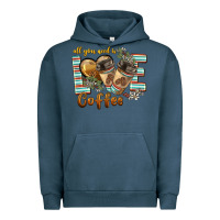 Pigment Midnight Navy all you need is love coffee Urban Hoodie - BarkalooDesign