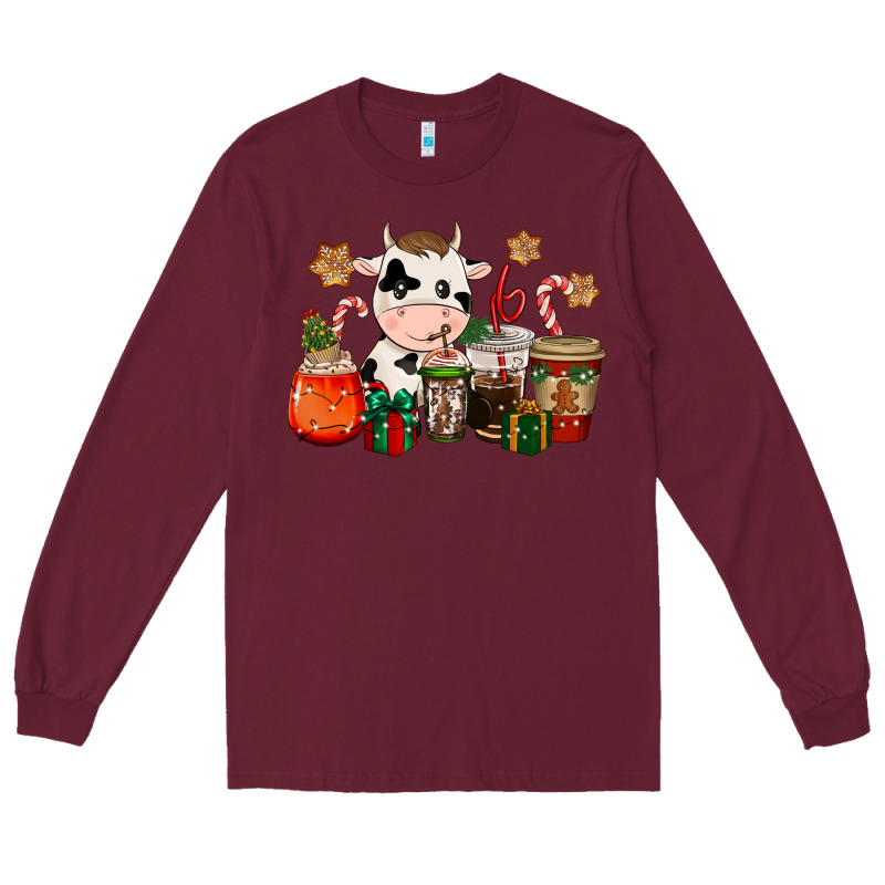 Cow Coffee Cups Christmas Long Sleeve Tee by CowGirlArtShop | Teevron