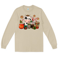 Mushroom cow coffee cups christmas Long Sleeve Tee - CowGirlArtShop