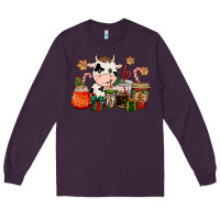 Plum cow coffee cups christmas Long Sleeve Tee - CowGirlArtShop