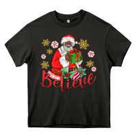 Asphalt believe black santa christmas Heavy Core Tee - MaliasSmallBusiness