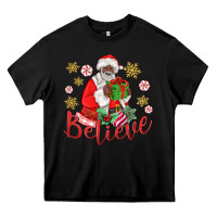 Black believe black santa christmas Heavy Core Tee - MaliasSmallBusiness