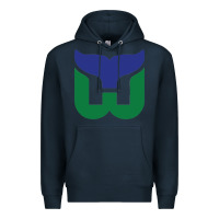 Navy vintage hartford hockey   retro whalers Premium Hoodie - tuanDangUi