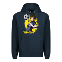 Navy blue lock meguru bachira 1 Premium Hoodie - tuanDangUi
