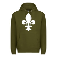 Army Green vintage quebec hockey   retro nordiques fleur de lis Premium Hoodie - tuanDangUi