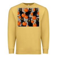 Antique Gold black cat with pumpkins tumbler Premium Sweatshirt - LillyAllenDesigns